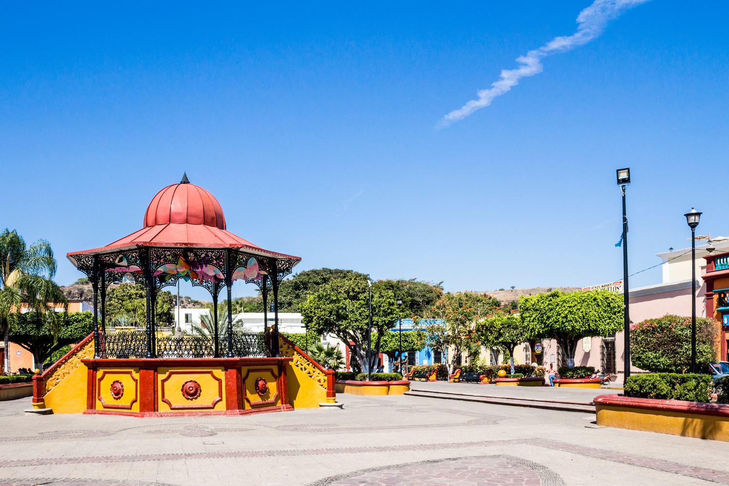 beautiful view of the kiosk in the main square of the village of Tequila  Jalisco